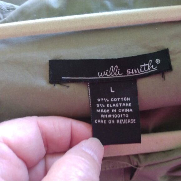 BNWOT WILLI SMITH SAGE GREEN KHAKI COTTON CINCH WAIST JACKET SIZE LARGE - Picture 10 of 11